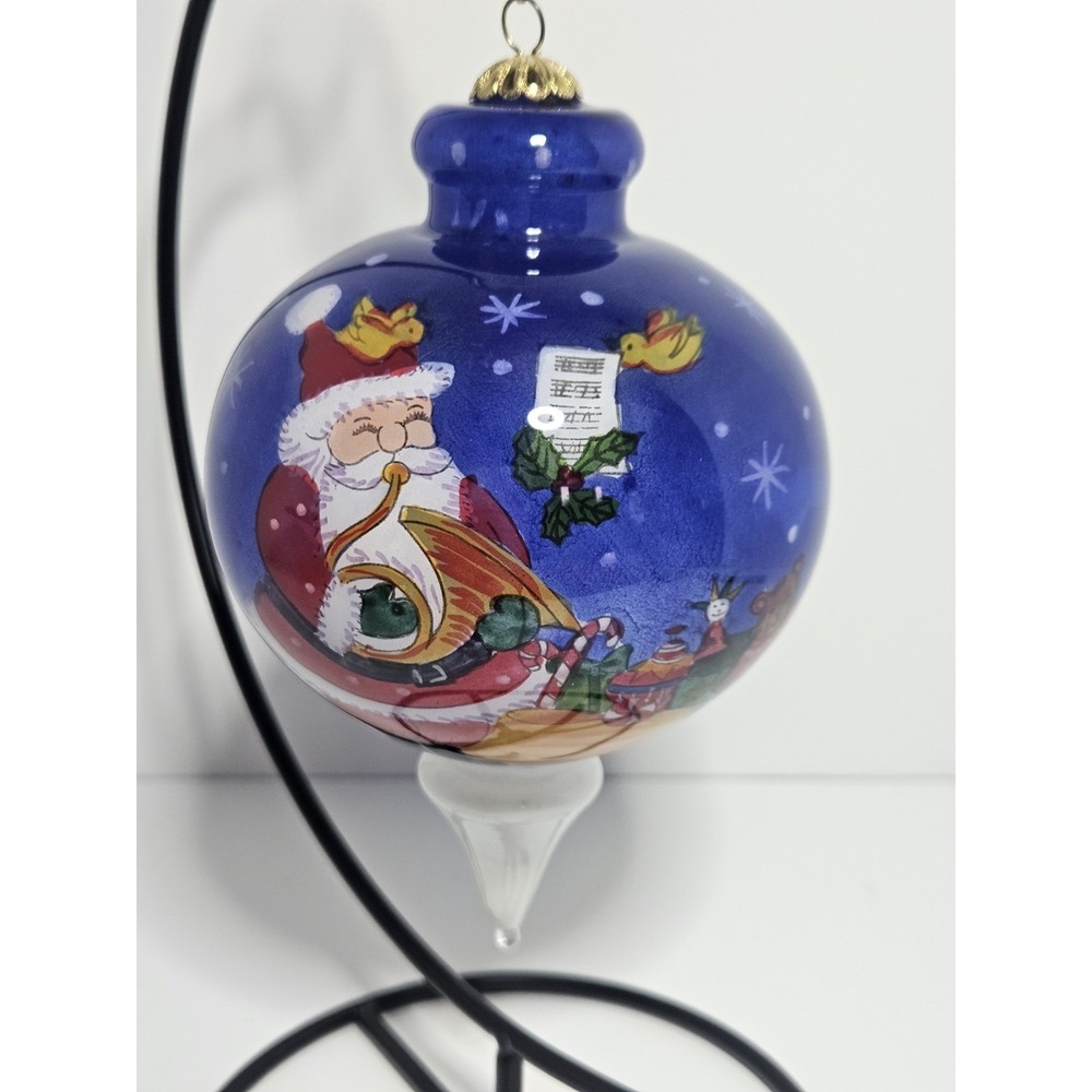 Pier 1 Li Bien 2012 Santa Claus‎ Reverse Hand Painted Inside Glass Top Ornament